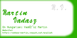 martin vadasz business card